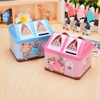 Colorful House Shaped Coin Bank